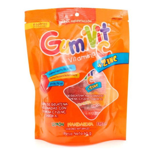 GOMAS GUMIVIT C ZINC BOLSA 6 SBS MINIPAC GOMAS GUMIVIT C ZINC BOLSA 6 SBS MINIPAC