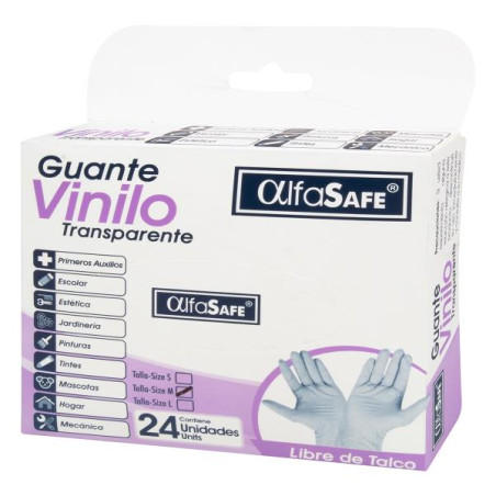 GUANTES VINILO ALFASAFE 24 UND M GUANTES EXAMEN