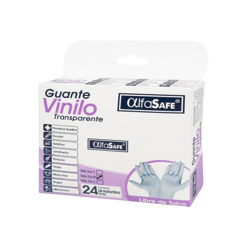 GUANTES VINILO ALFASAFE 24 UND M GUANTES EXAMEN