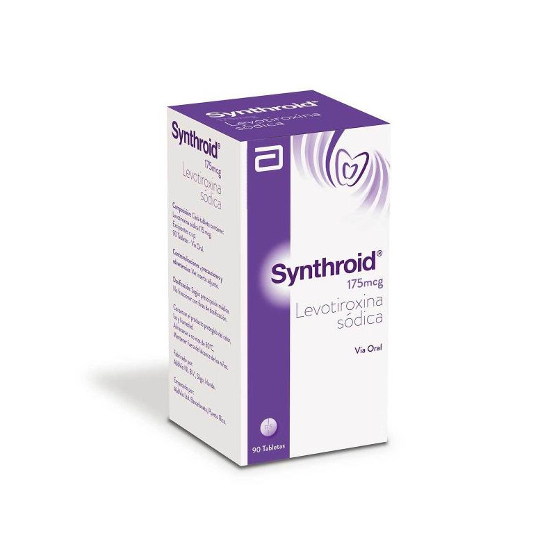 SYNTHROID 175 MCG FRASCO 90 TAB LEVOTIROXINA SODICA