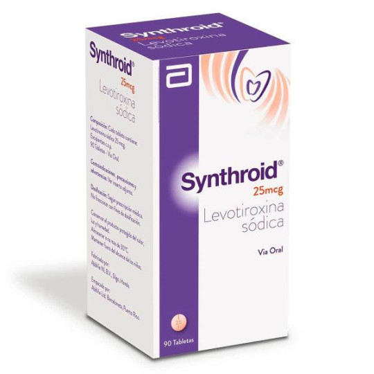 SYNTHROID 25 MCG POTE 90 TAB LEVOTIROXINA