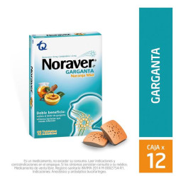 NORAVER PASTILLAS NARANJA MIEL 12 TBS CETILPIRIDINIO CLORURO